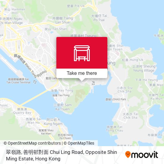 翠嶺路, 善明邨對面 Chui Ling Road, Opposite Shin Ming Estate map