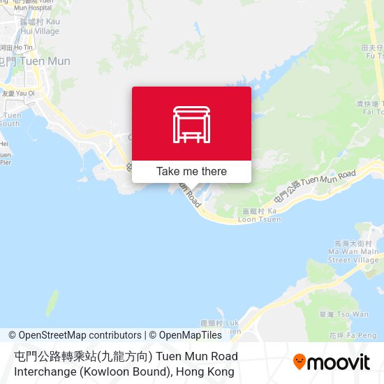 屯門公路轉乘站(九龍方向) Tuen Mun Road Interchange (Kowloon Bound) map