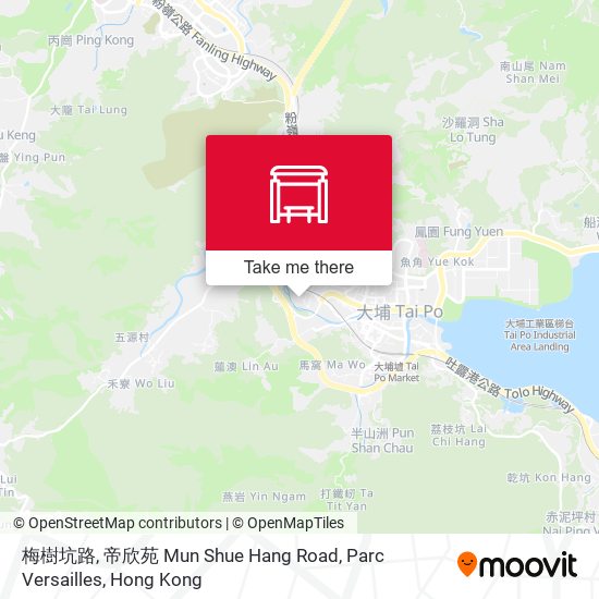 梅樹坑路, 帝欣苑 Mun Shue Hang Road, Parc Versailles map