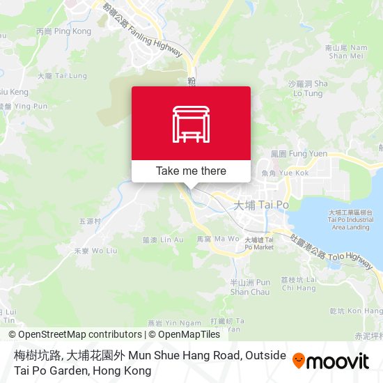 梅樹坑路, 大埔花園外 Mun Shue Hang Road, Outside Tai Po Garden map