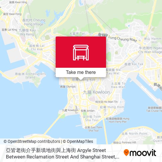 亞皆老街介乎新填地街與上海街 Argyle Street Between Reclamation Street And Shanghai Street map