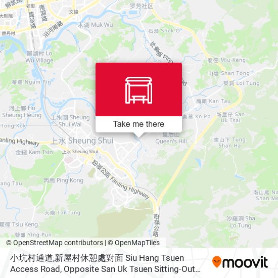 小坑村通道,新屋村休憩處對面 Siu Hang Tsuen Access Road, Opposite San Uk Tsuen Sitting-Out Area map