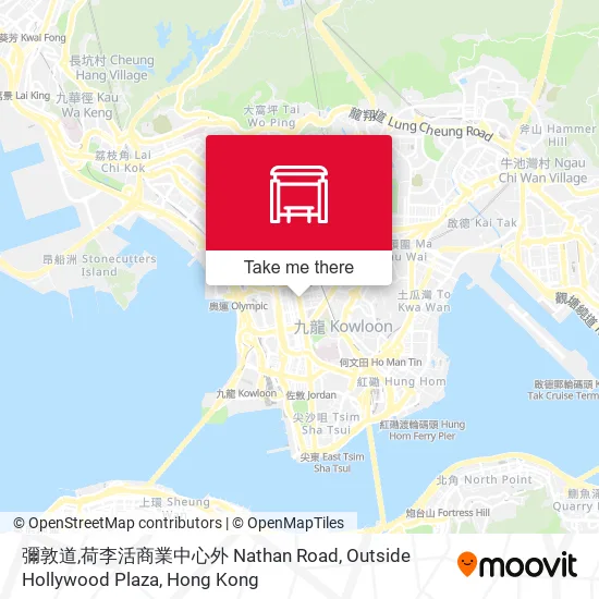 彌敦道,荷李活商業中心外 Nathan Road, Outside Hollywood Plaza map