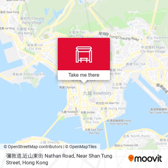 彌敦道,近山東街 Nathan Road, Near Shan Tung Street map