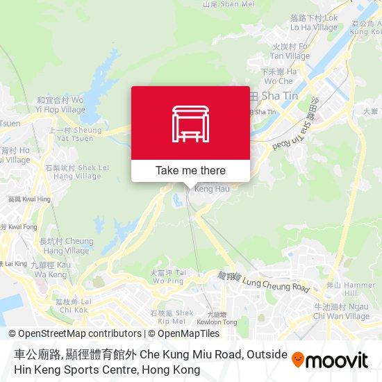 車公廟路, 顯徑體育館外 Che Kung Miu Road, Outside Hin Keng Sports Centre map