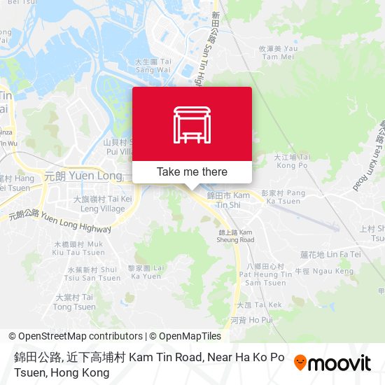 錦田公路, 近下高埔村 Kam Tin Road, Near Ha Ko Po Tsuen地圖