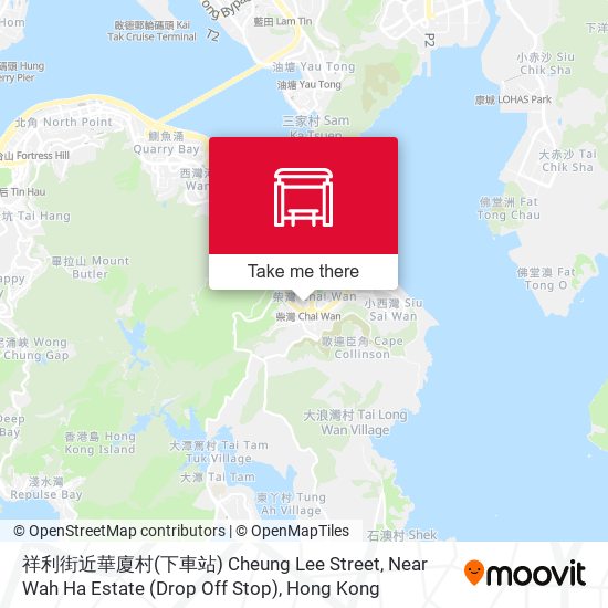 祥利街近華廈村(下車站) Cheung Lee Street, Near Wah Ha Estate (Drop Off Stop) map