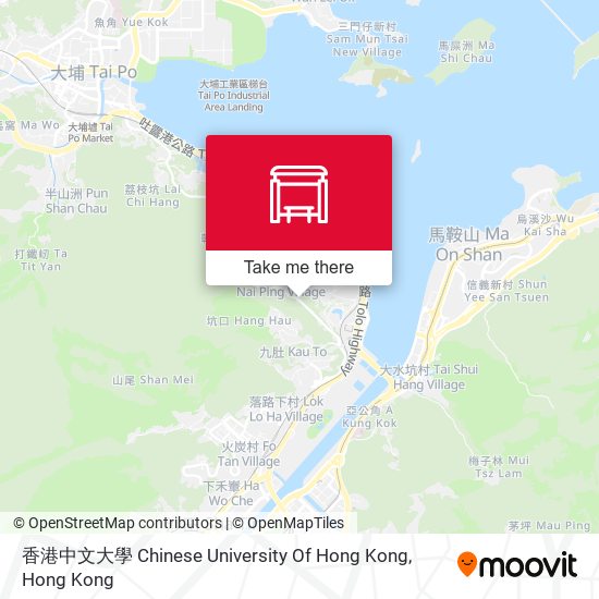香港中文大學 Chinese University Of Hong Kong map