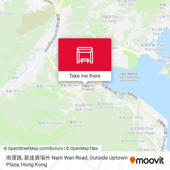 南運路, 新達廣場外 Nam Wan Road, Outside Uptown Plaza map