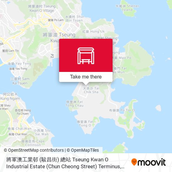 將軍澳工業邨 (駿昌街) 總站 Tseung Kwan O Industrial Estate (Chun Cheong Street) Terminus map