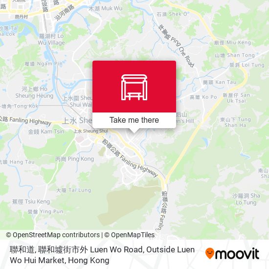 聯和道, 聯和墟街市外 Luen Wo Road, Outside Luen Wo Hui Market map
