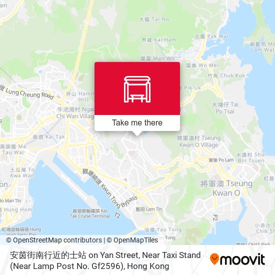 安茵街南行近的士站 on Yan Street, Near Taxi Stand (Near Lamp Post No. Gf2596) map