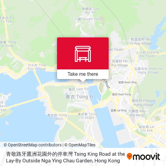 青敬路牙鷹洲花園外的停車灣 Tsing King Road at the Lay-By Outside Nga Ying Chau Garden map