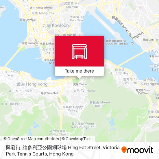 興發街, 維多利亞公園網球場 Hing Fat Street, Victoria Park Tennis Courts地圖