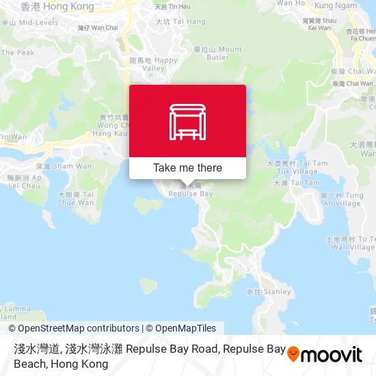 淺水灣道, 淺水灣泳灘 Repulse Bay Road, Repulse Bay Beach地圖