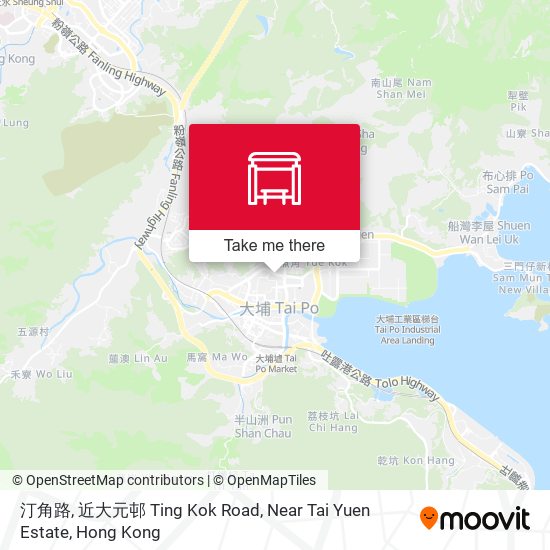 汀角路, 近大元邨 Ting Kok Road, Near Tai Yuen Estate map