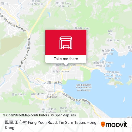 鳳園, 田心村 Fung Yuen Road, Tin Sam Tsuen map