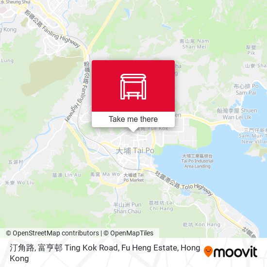 汀角路, 富亨邨 Ting Kok Road, Fu Heng Estate map