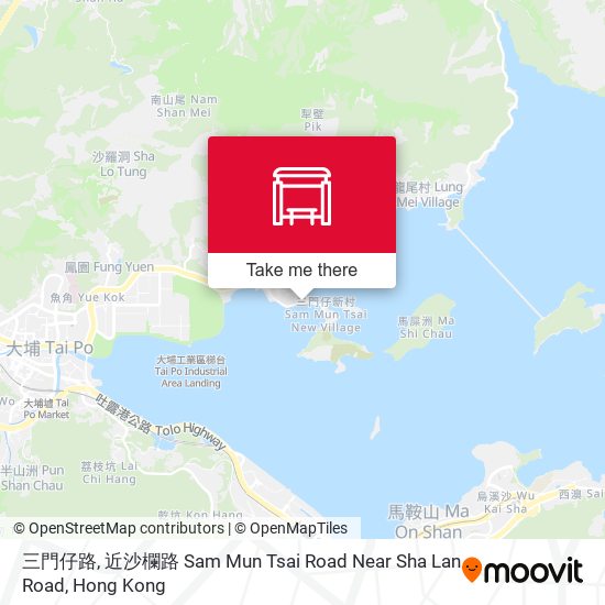 三門仔路, 近沙欄路 Sam Mun Tsai Road Near Sha Lan Road map