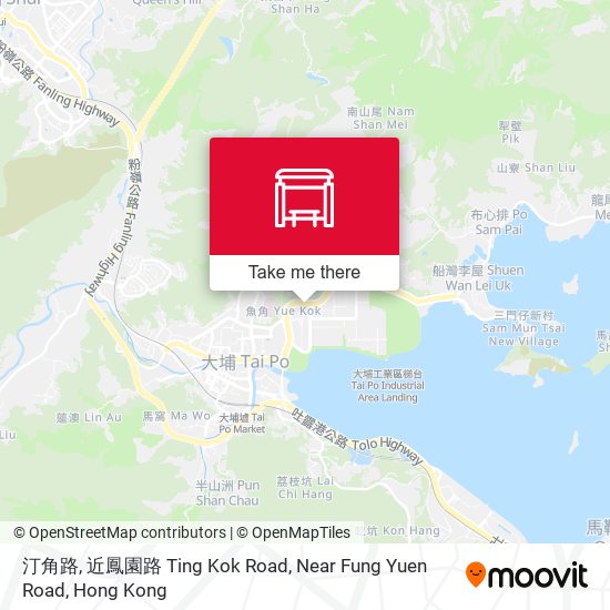 汀角路, 近鳳園路 Ting Kok Road, Near Fung Yuen Road map