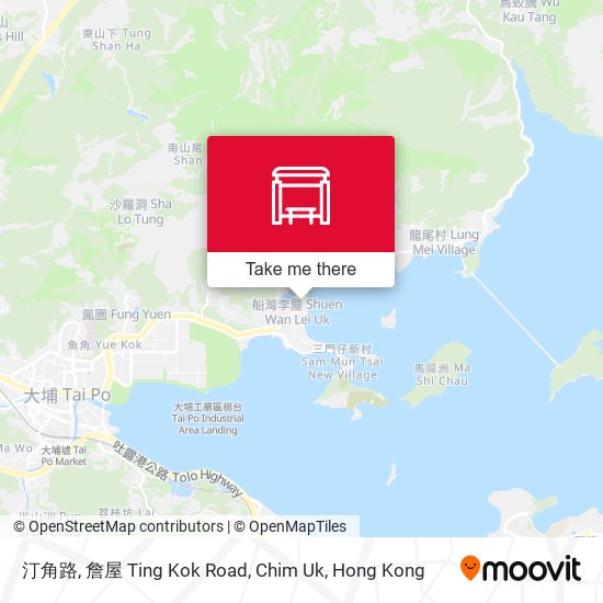 汀角路, 詹屋 Ting Kok Road, Chim Uk map