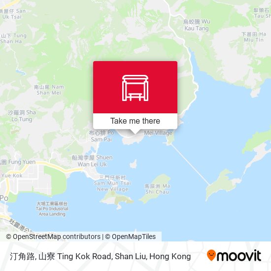 汀角路, 山寮 Ting Kok Road, Shan Liu map