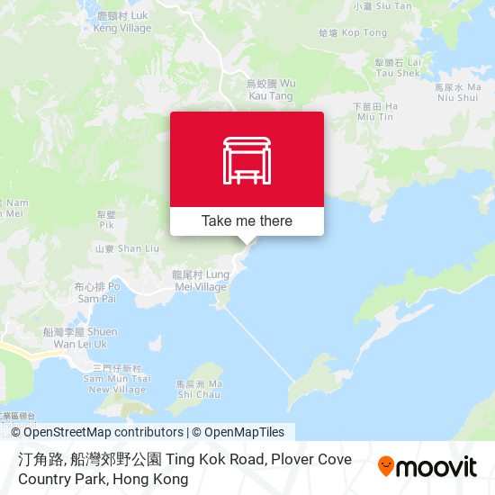 汀角路, 船灣郊野公園 Ting Kok Road, Plover Cove Country Park map