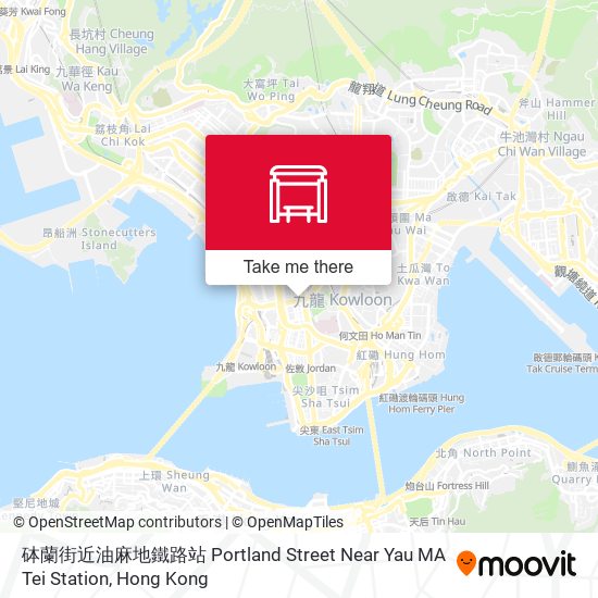 砵蘭街近油麻地鐵路站 Portland Street Near Yau MA Tei Station map