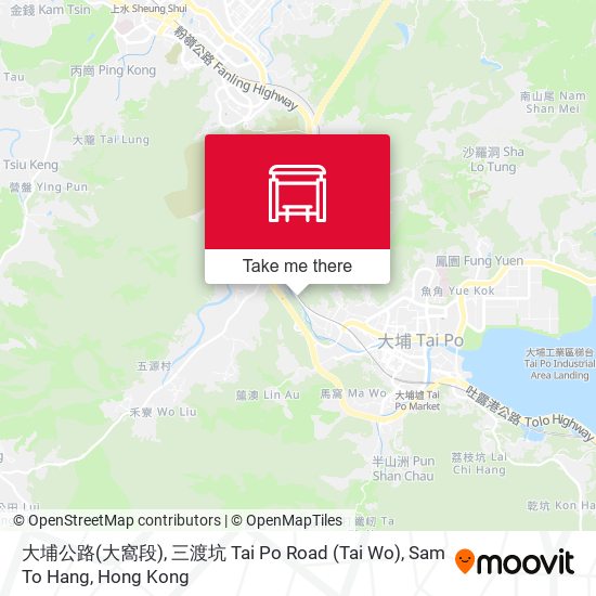 大埔公路(大窩段), 三渡坑 Tai Po Road (Tai Wo), Sam To Hang map