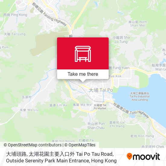 大埔頭路, 太湖花園主要入口外 Tai Po Tau Road, Outside Serenity Park Main Entrance map