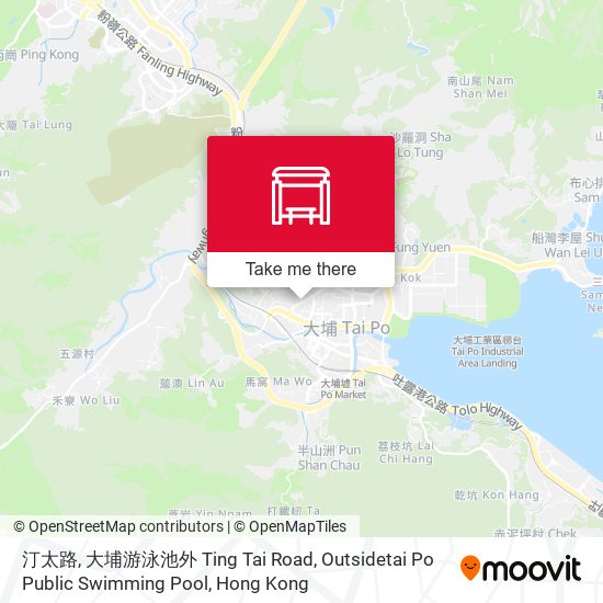 汀太路, 大埔游泳池外 Ting Tai Road, Outsidetai Po Public Swimming Pool map