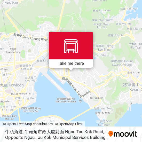 牛頭角道, 牛頭角市政大廈對面 Ngau Tau Kok Road, Opposite Ngau Tau Kok Municipal Services Building map