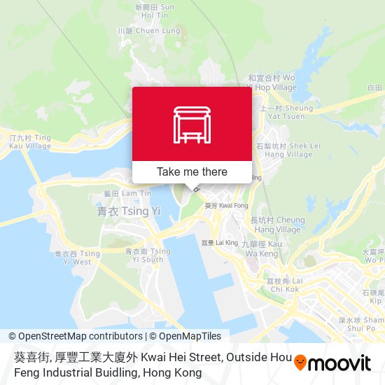 葵喜街, 厚豐工業大廈外 Kwai Hei Street, Outside Hou Feng Industrial Buidling map