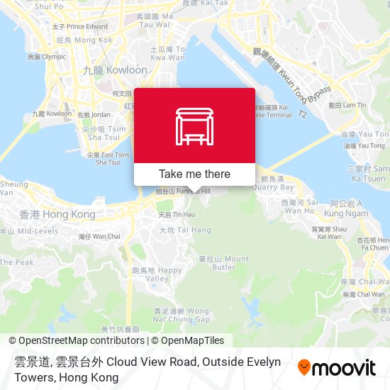 雲景道, 雲景台外 Cloud View Road, Outside Evelyn Towers map