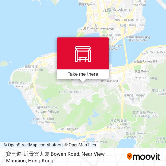 寶雲道, 近景雲大廈 Bowen Road, Near View Mansion地圖