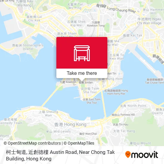 柯士甸道, 近創德樓 Austin Road, Near Chong Tak Building map