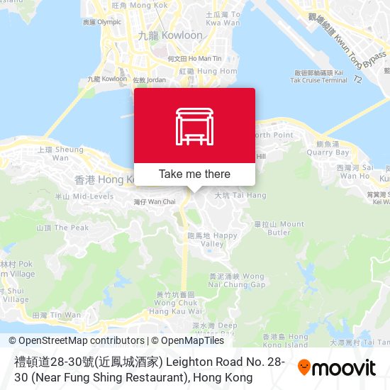 禮頓道28-30號(近鳳城酒家) Leighton Road No. 28-30 (Near Fung Shing Restaurant)地圖