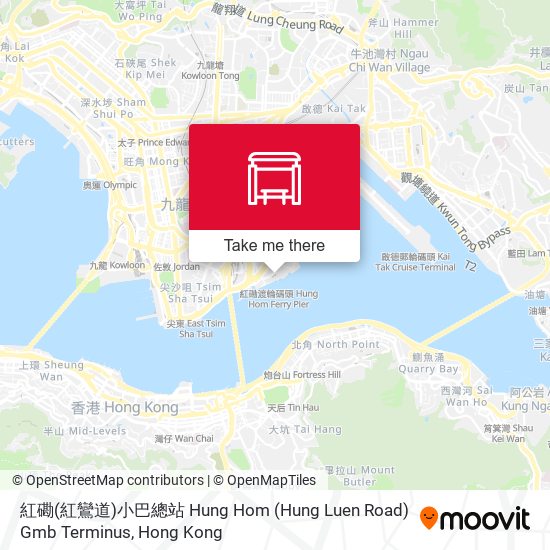 紅磡(紅鸞道)小巴總站 Hung Hom (Hung Luen Road) Gmb Terminus map