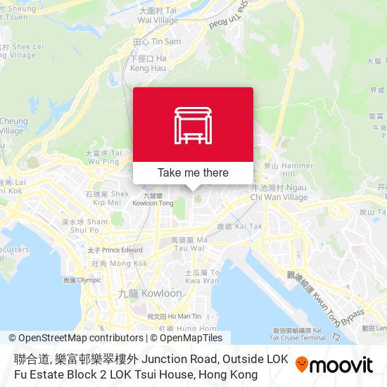 聯合道, 樂富邨樂翠樓外 Junction Road, Outside LOK Fu Estate Block 2 LOK Tsui House map