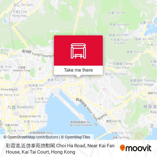 彩霞道,近啓泰苑啓勳閣 Choi Ha Road, Near Kai Fan House, Kai Tai Court map