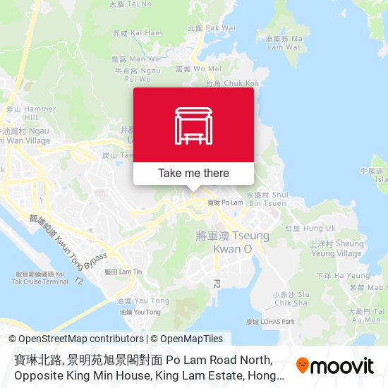 寶琳北路, 景明苑旭景閣對面 Po Lam Road North, Opposite King Min House, King Lam Estate map