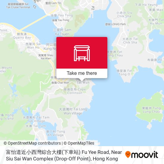 富怡道近小西灣綜合大樓(下車站) Fu Yee Road, Near Siu Sai Wan Complex (Drop-Off Point) map