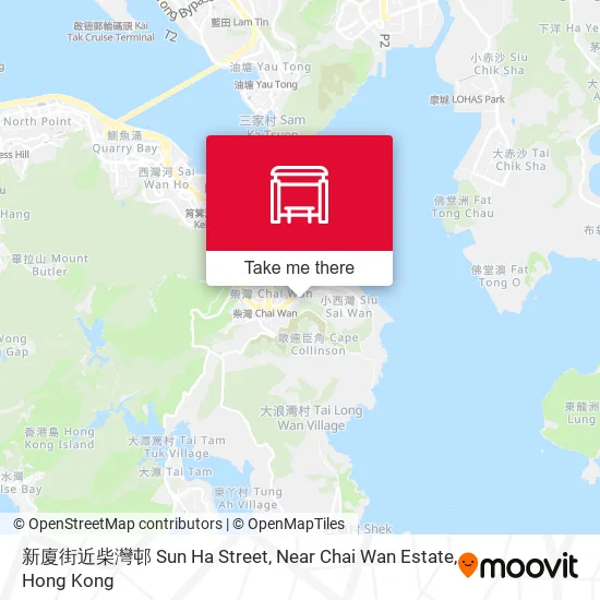 新廈街近柴灣邨 Sun Ha Street, Near Chai Wan Estate map