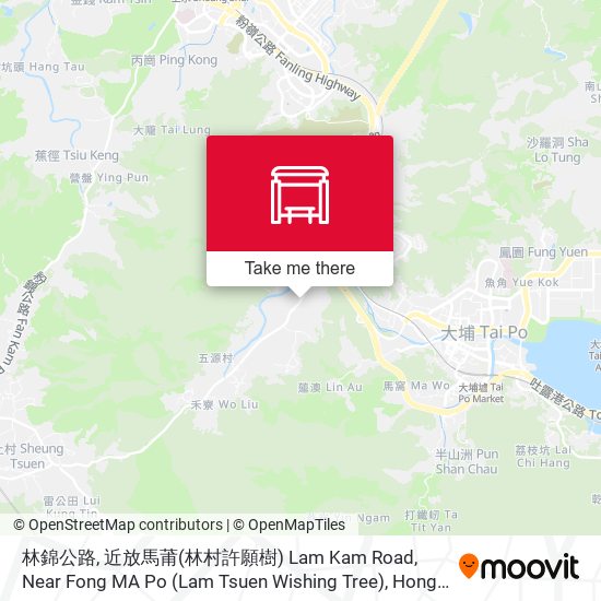 林錦公路, 近放馬莆(林村許願樹) Lam Kam Road, Near Fong MA Po (Lam Tsuen Wishing Tree) map