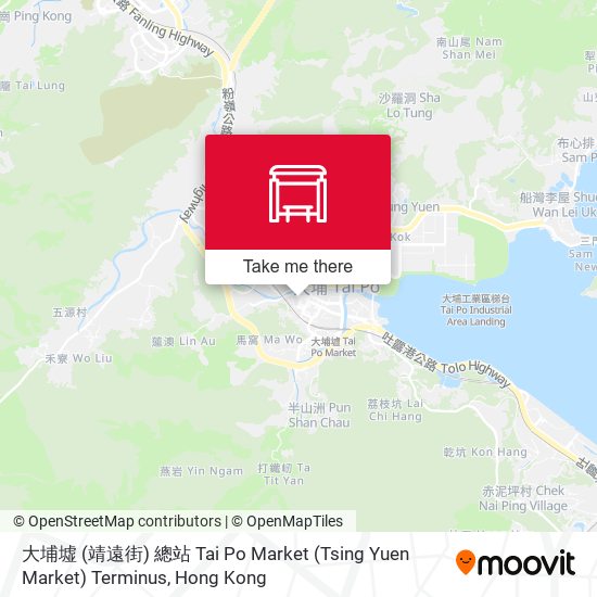 大埔墟 (靖遠街) 總站 Tai Po Market (Tsing Yuen Market) Terminus map