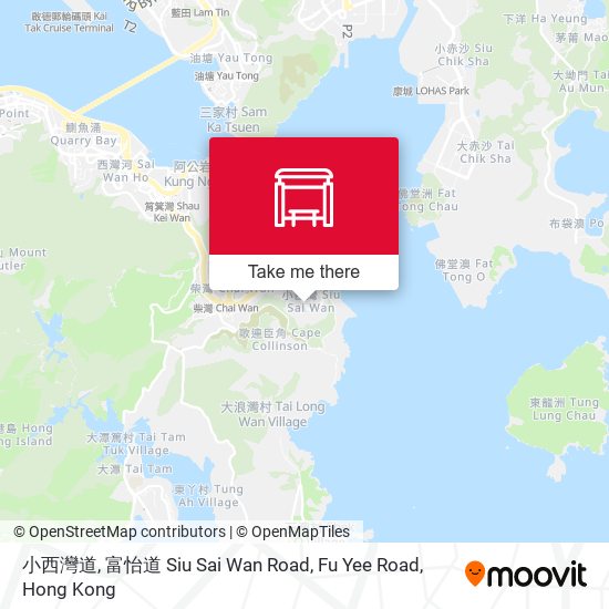 小西灣道, 富怡道 Siu Sai Wan Road, Fu Yee Road map