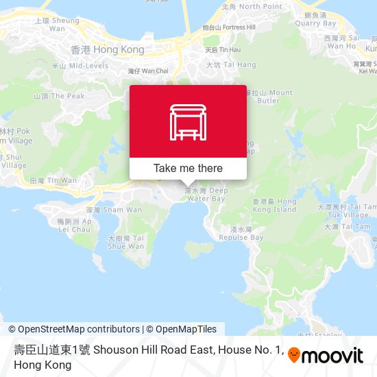 壽臣山道東1號 Shouson Hill Road East, House No. 1 map