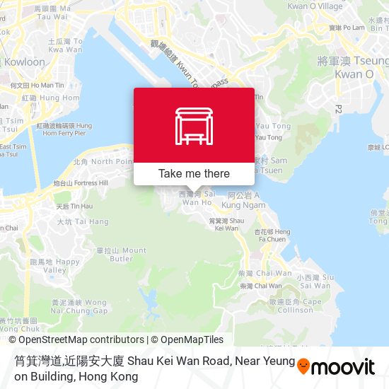 筲箕灣道,近陽安大廈 Shau Kei Wan Road, Near Yeung on Building map