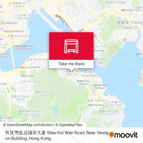 筲箕灣道,近陽安大廈 Shau Kei Wan Road, Near Yeung on Building地圖