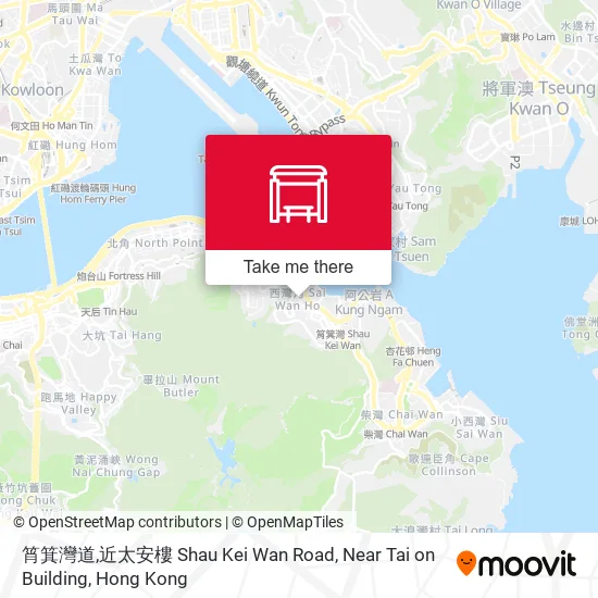 筲箕灣道,近太安樓 Shau Kei Wan Road, Near Tai on Building地圖